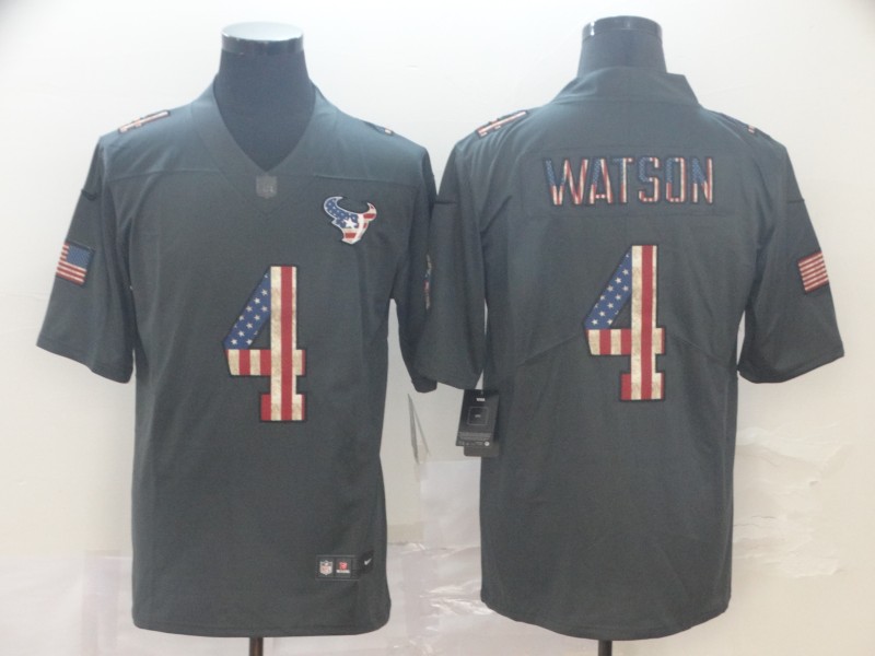 Men's Houston Texans Deshaun Watson #4 Black Team Jersey